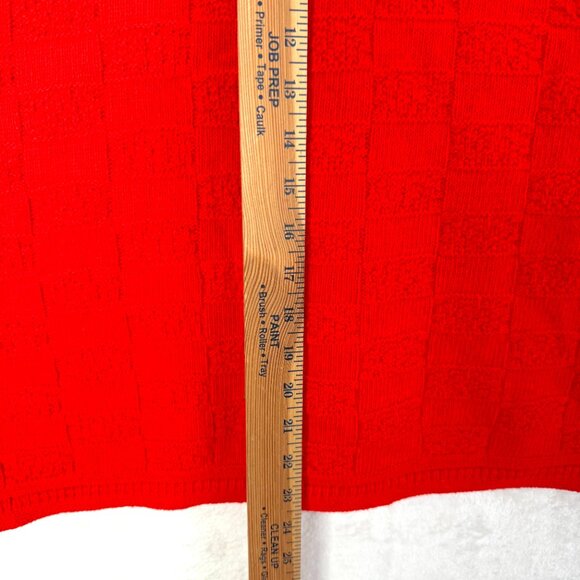 Vintage Crochet Checkered Front Button V Neck Vest Womens L Red - Picture 6 of 6